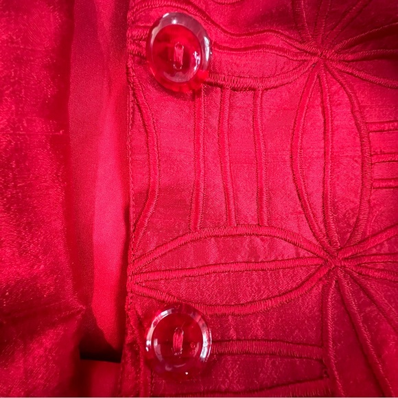 Anage Silk Red Embroidered Dress Jacket Women’s Size XL - Picture 14 of 14